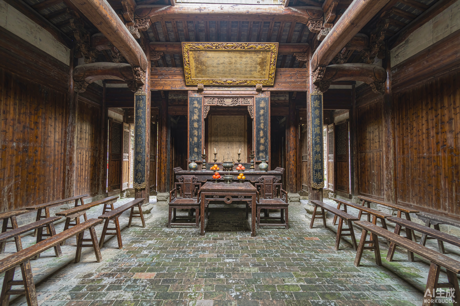 祠堂内部复原